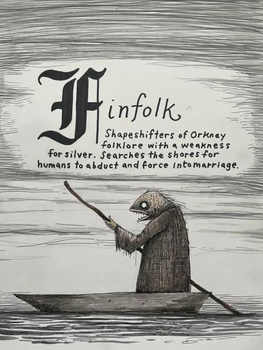 NiftyBuckles's tweet photo. 🌊 #MythologyMonday
🐟 In Orkney folklore, the mysterious Finfolk were powerful sea magicians who could shapeshift into fish or humans. Feared by islanders, they were said to abduct mortals to their enchanted underwater realm of Finfolkaheem, a place of beauty and sorrow beneath the waves. 🌊 #Finfolk 

📚 Source: Ernest W. Marwick, The Folklore of Orkney and Shetland (1975); Walter Traill Dennison, Orkney Folk-Lore (1880).

🎨 Jesse Duquette