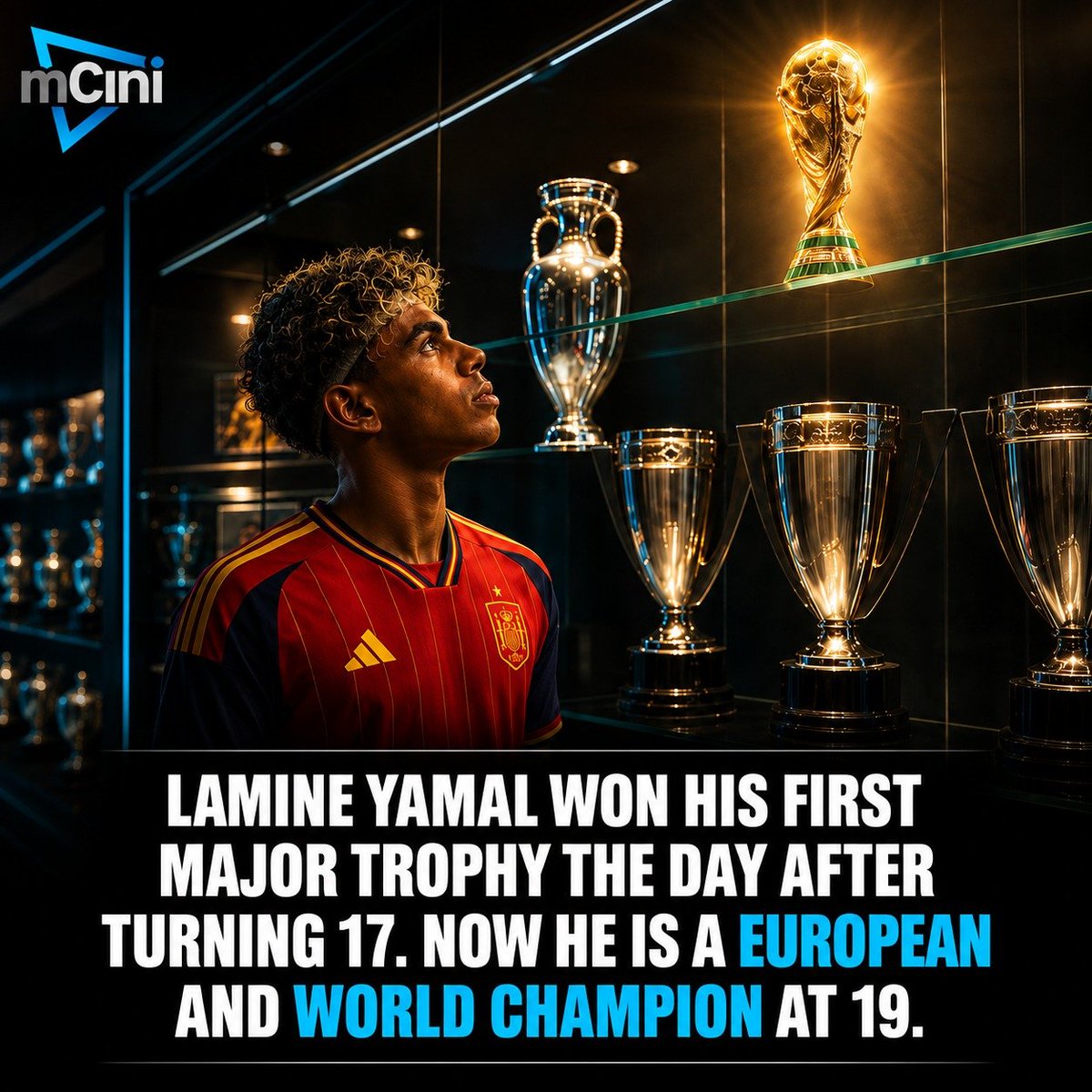 MciniTv's tweet photo. SPAIN ARE WORLD CHAMPIONS! 🏆🇪🇸
Spain edged Argentina 1-0 in the 2026 FIFA World Cup Final, adding football's biggest trophy to their Euro 2024 crown.

With this historic victory, Spain becomes the first nation ever to hold both titles simultaneously on two separate occasions https://t.co/tPL8HW37pm
