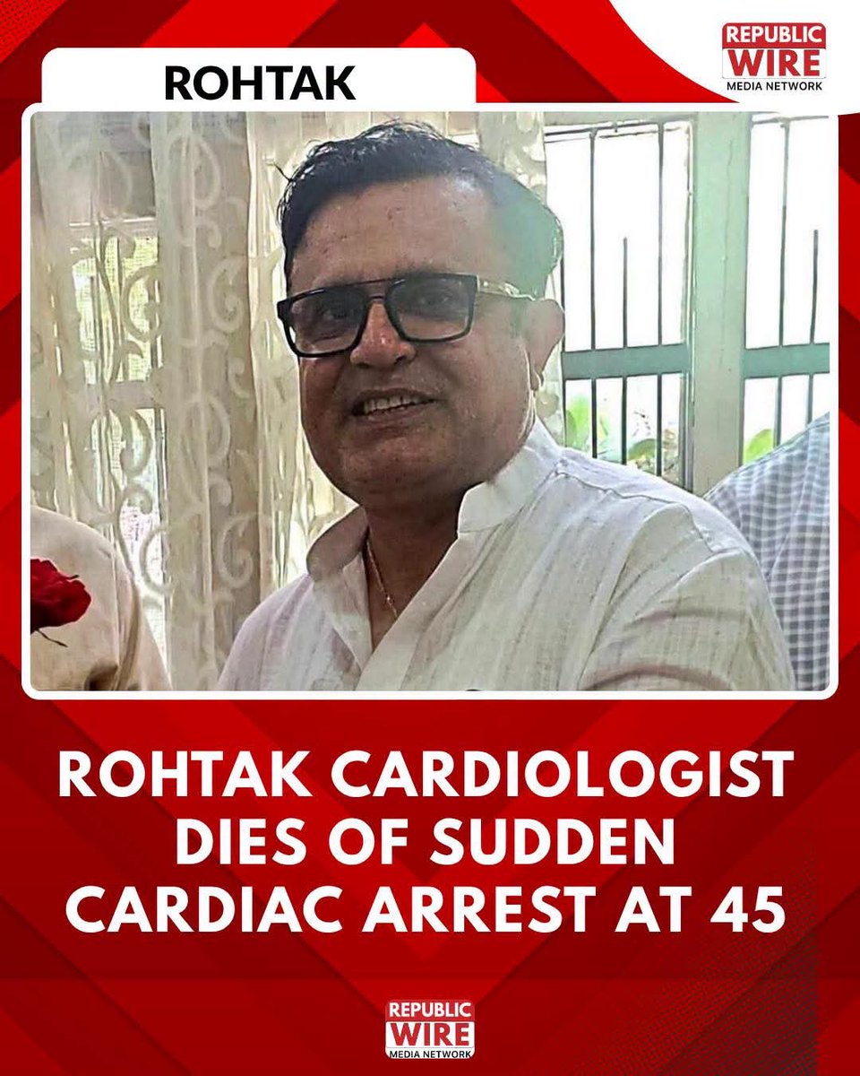 KL_Rathore's tweet photo. A 45 yrs old interventional cardiologist from Rohtak, Dr Aditya Batra, Director of Holy Heart Hospital, died after suffering a sudden cardiac arrest. Despite being taken to the hospital immediately and receiving CPR for nearly three hours, doctors were unable to revive him. https://t.co/gudjfmG2we