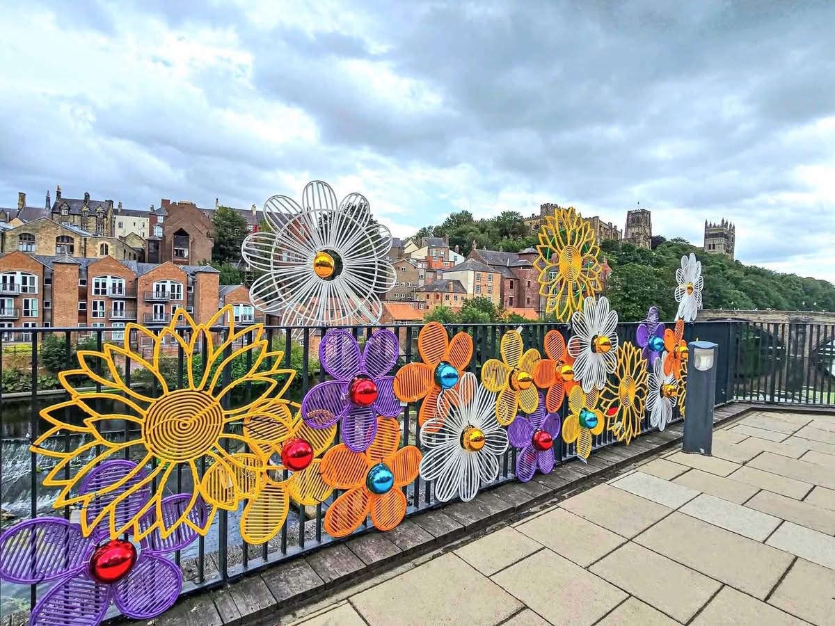 blachereuk's tweet photo. Blooming brilliantly at The Riverwalk, Durham! 🌻🌸

Our latest spring/summer installation brings a giant garden of oversized flowers to Durham's iconic Riverwalk, set against the stunning backdrop of the city's historic skyline.

See more 👉 https://t.co/9YLL9HZKVZ https://t.co/ENFOSQ3S0J