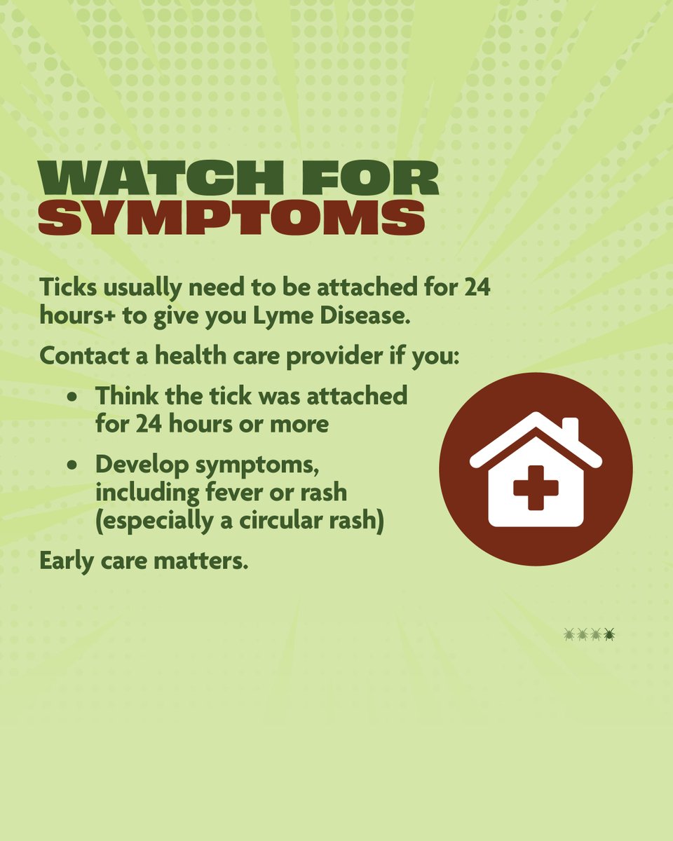 TOPublicHealth's tweet photo. Pro summer tip!
Here’s what to do if you find a tick attached to your skin.
Learn more: https://t.co/Dpnfr122QK
#TickTalkTO #LymeDisease https://t.co/0LshOVv9sH