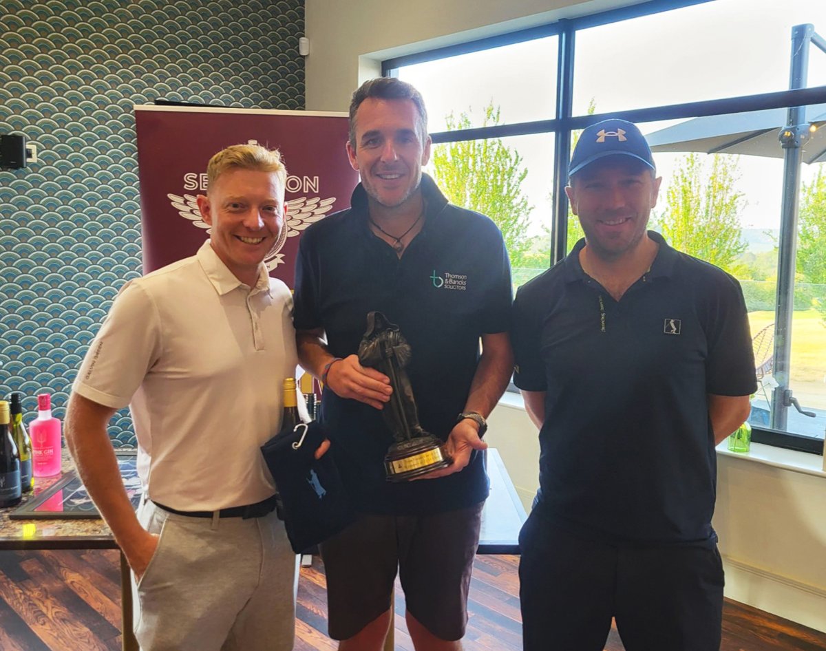 TBSolicitors's tweet photo. Last Friday, Thomson &amp; Bancks’ Jack Morgan-Ebdon and his team were crowned winners at the Team Fusion Charity Golf Day, held at Herefordshire Golf Club!

Participants were raising money for the Special Air Service Regimental Association.

#CharityGolf #Fundraising #SASRA #GolfDay https://t.co/OIONa83Ylc
