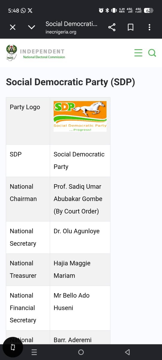 comr_Ballo's tweet photo. Prof. Sadiq Gombe remains the authentic National Chairman of the SDP.
Stop spreading false information through the media. Many of you are not even members of our party, you are simply being used to mislead the public.
@bringbackgabam @inecnigeria https://t.co/fE5F9ST3pr