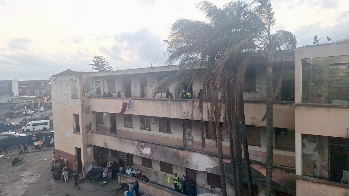ZANewsFlash's tweet photo. PICS: EThekwini Municipality has intensified efforts to reclaim Durban's inner city through a coordinated law enforcement operation targeting a hijacked building in the Durban CBD.

The operation resulted in several illegal occupants being taken in by SAPS for further processing and the seizure of alcohol allegedly being sold unlawfully.