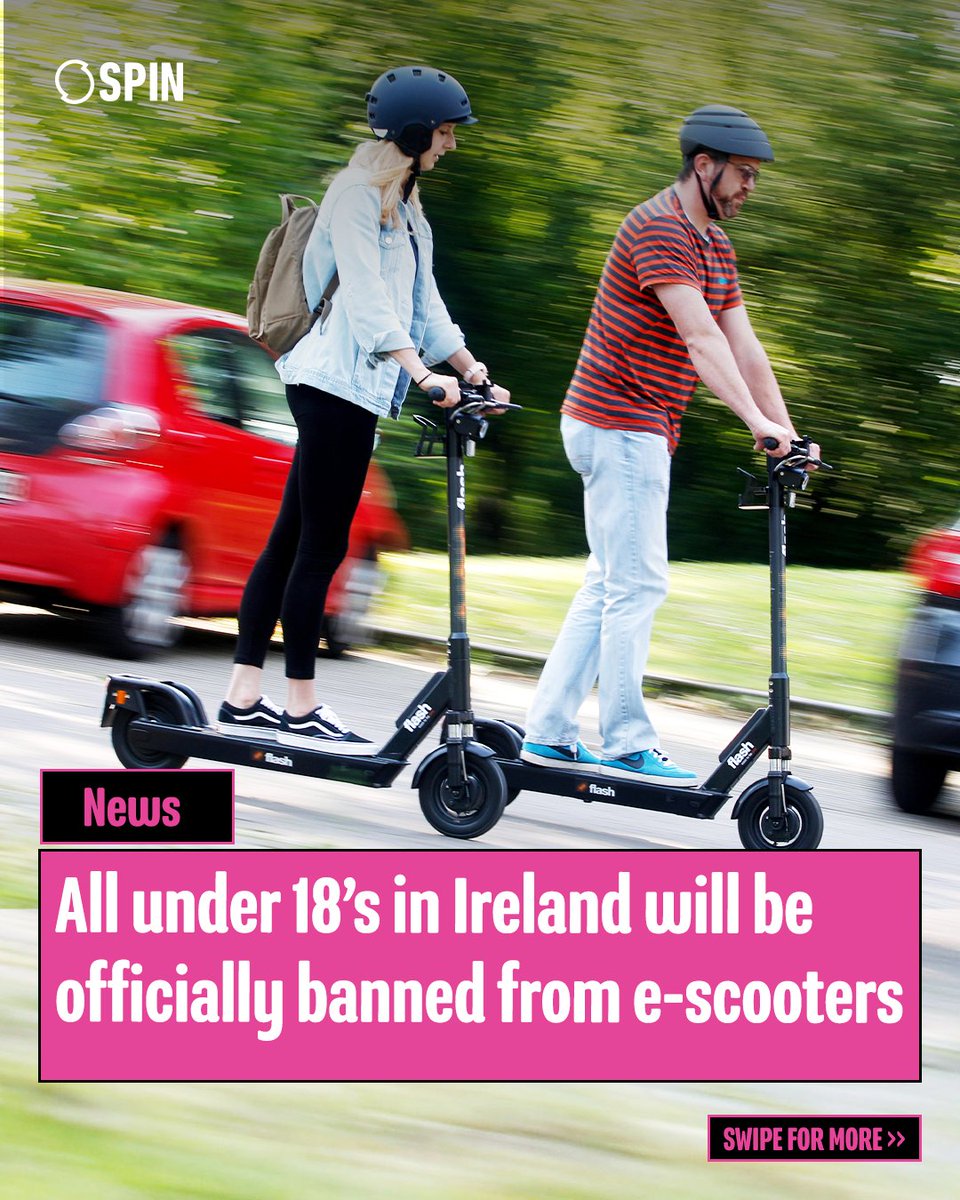 spin1038's tweet photo. What do you think of this?🔞🛴
The government have agreed to ban all under-18s from e-scooters, beginning next month!
Helmets and high-vis jackets will also be mandatory for users from August 2026 🪖
For more see https://t.co/VMbqZgdzNp
#EScooter #Ireland #Ban #Under18 #News https://t.co/VMql5AoDaH