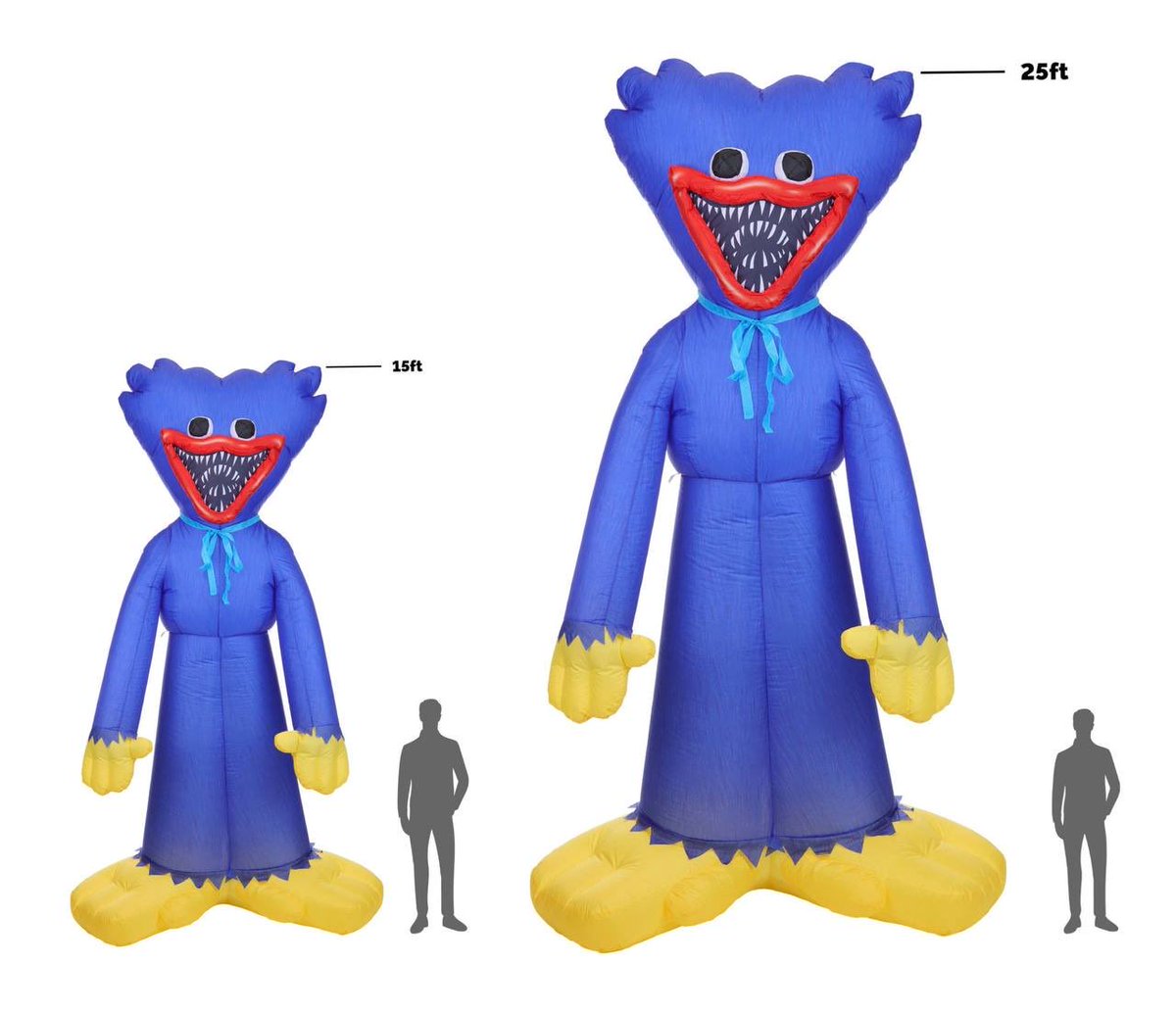 playtimecomm's tweet photo. 💥House-sized Huggy Wuggy figures have been released💥

Halloween Costumes has also released giant inflatable Huggy Wuggys measuring 15FT ($357) and 25FT ($536).

✨They also have built-in lights to illuminate the mascot at night.

👀What do you think?
#PoppyPlaytime https://t.co/x5SJZzhf9e