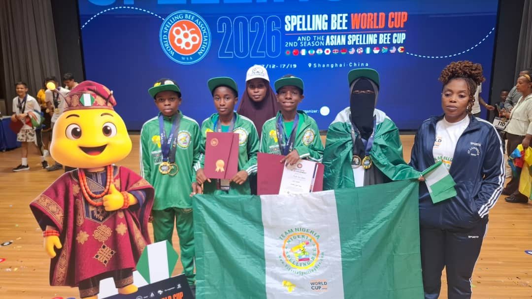 iAm_d3Lmart's tweet photo. 📢🇳🇬 HISTORY HAS BEEN MADE!

For the very first time, Team Nigeria has won a Gold Award in the Middle School Group Category at the 2026 Spelling Bee World Cup in Shanghai, China!

This is a landmark achievement for Nigerian education and literacy, and one that deserves to be celebrated across the nation.

Congratulations to our exceptional young champions:

🐝 Adeolu Oluwadamilola Oreofe
🐝 Chinedu Great Okediachi
🐝 Abdurrahman Yusuf
🐝 Maryam Yusuf

These students didn't get here by chance. They earned their place by progressing through the state, national, and continental stages before representing Nigeria on the global stage.

Today, they have etched their names in history by bringing home a Gold Award in Nigeria's debut appearance at the Spelling Bee World Cup.

Congratulations to the students, their parents, teachers, coaches, and the Nigeria Spelling Bee organizers. This is a proud moment for our nation.

🇳🇬🏆📚🐝

#TeamNigeria #SpellingBeeWorldCup #GoldAward #SpellingBee #Literacy #Education #Nigeria #Shanghai2026