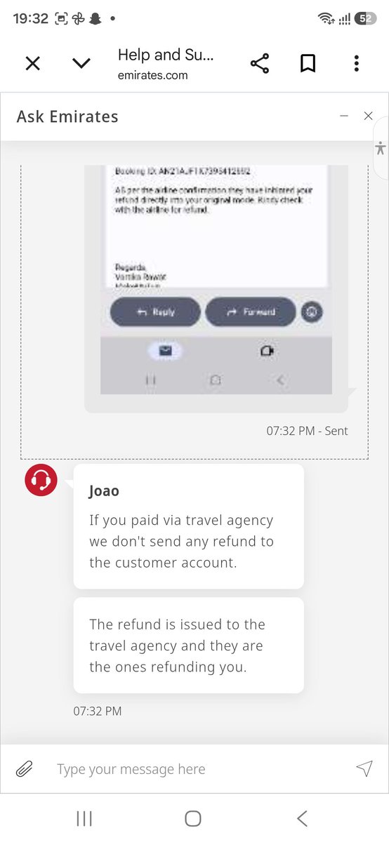 Hashimkhan3317's tweet photo. @makemytripcare @emirates @EmiratesSupport 
Refund 
Hi this is serious matter i bring now already more than 4months I still waiting my refund 
I check with airline they already transferred to agency makemytrip but they not refund me 
Booking ID AN21AJF1X7395412692 https://t.co/4ErYm25FXW
