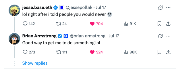 macminilover's tweet photo. @KienNguyen_NFT @brian_armstrong 1. From @jessepollak 
2. @jessepollak ask, @brian_armstrong answer

You sure what you've said above is the truth? @brian_armstrong https://t.co/e8uSIhcyaq