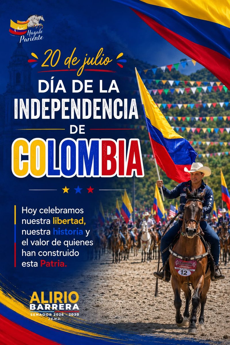 JAlirioBarreraR's tweet photo. 🇨🇴🇨🇴🇨🇴QUE DIOS TODOPODEROSO SIGA BENDICIENDO COLOMBIA, nuestra Patria🇨🇴🇨🇴🇨🇴 Hoy celebramos nuestra libertad, nuestra historia y el valor de quienes han ayudado a construir esta PATRIA 🇨🇴🤠#HágalePariente https://t.co/upbFUlabu1
