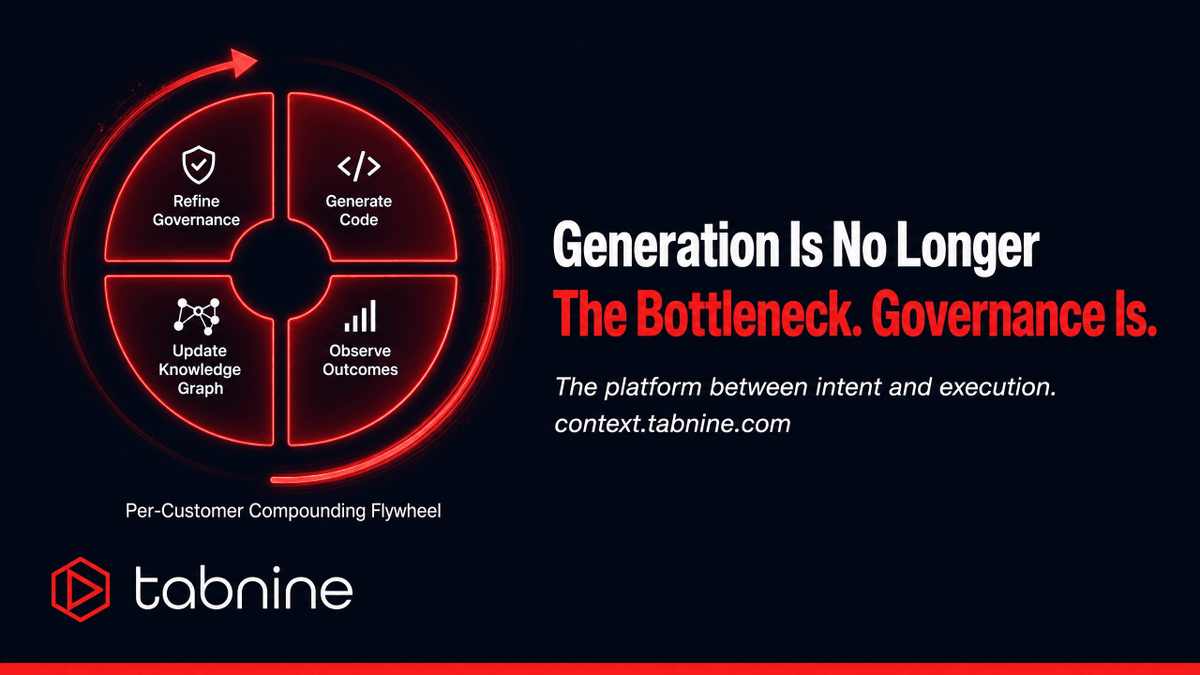 tabnine's tweet photo. Generation is no longer the bottleneck. Governance is.

Tabnine CTO Eran Yahav breaks down the new enterprise AI architecture: a data layer (Context Engine), a control layer (governance at generation), and an agent-neutral execution surface. 

https://t.co/qkE4ZwC2J4

#SoftwareArchitecture #Tabnine