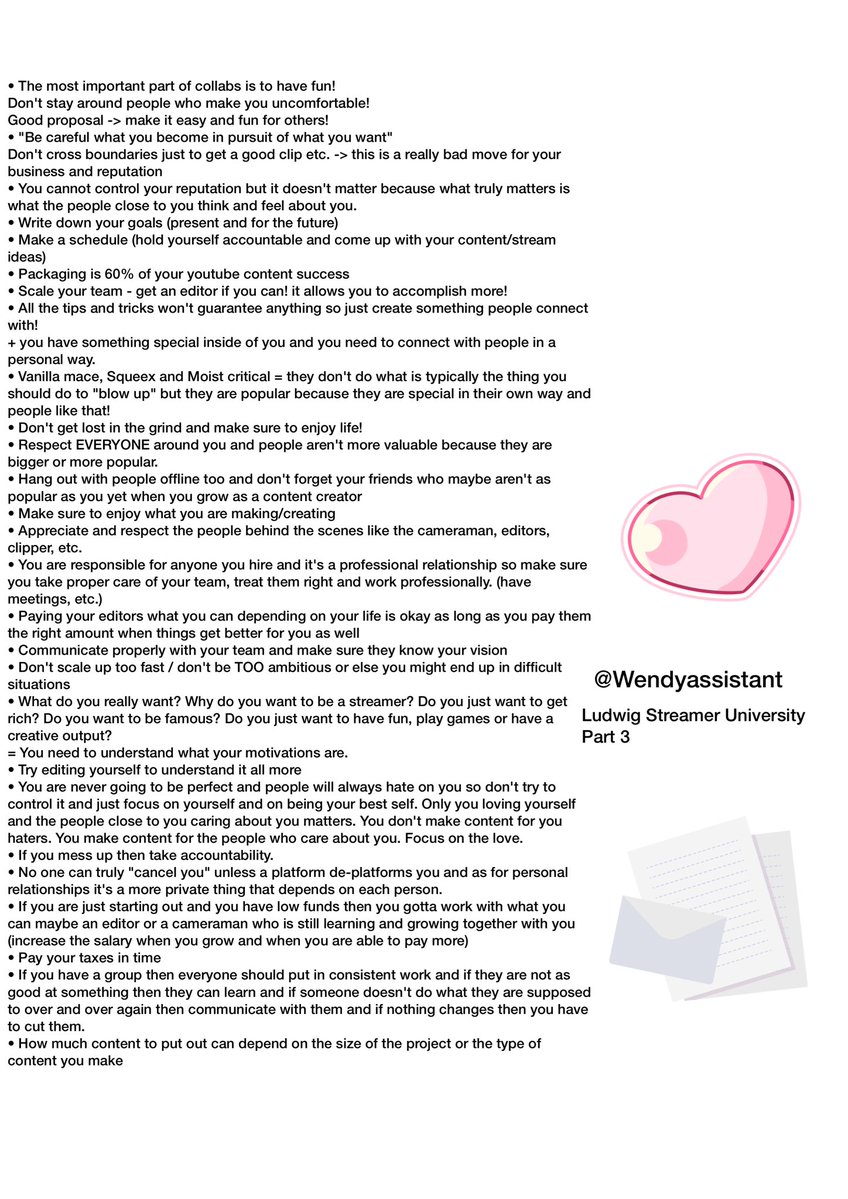 wendyassistant's tweet photo. [Ludwig Streamer University Day 4] ⭐️✨

I hope it helps! 📝💛 https://t.co/SqsPFfzAqR