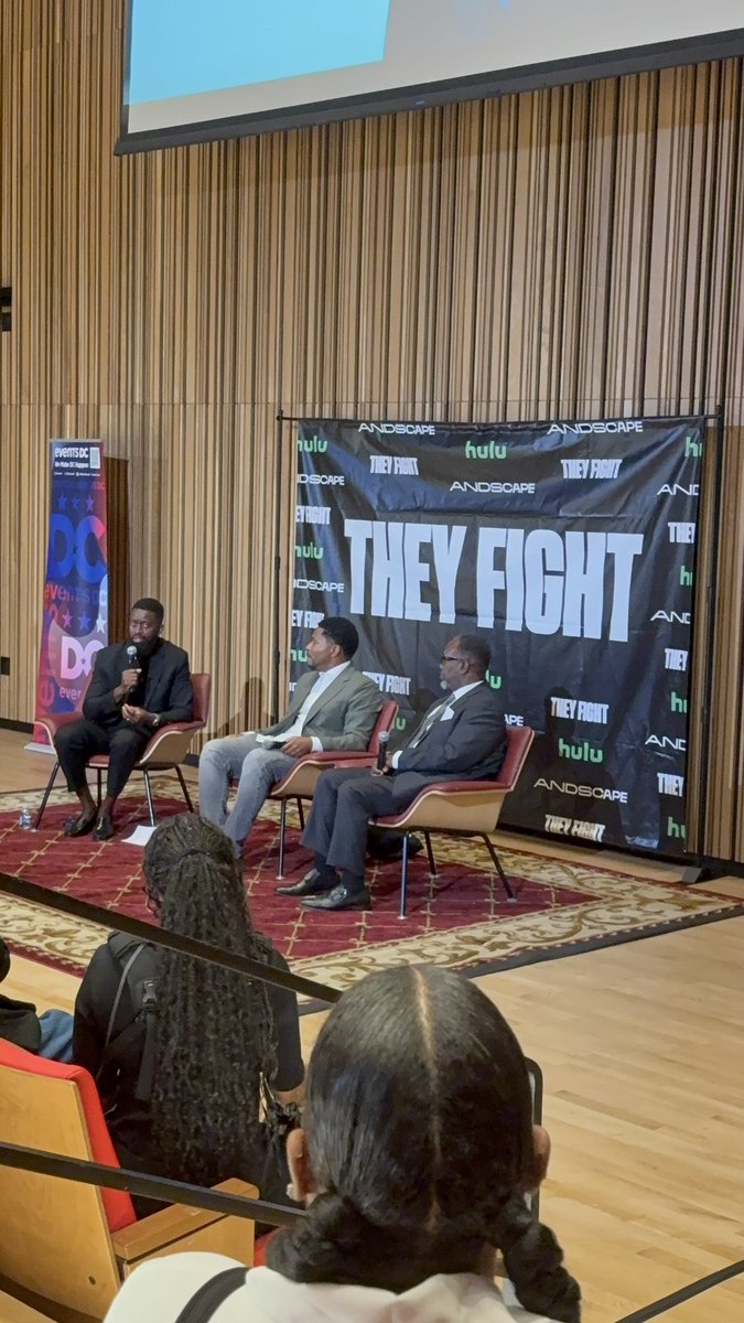 TheDCArts's tweet photo. Our comms director, Indya, attended the hometown screening of “They Fight”, a new sports drama on @hulu and @disneyplus. 

Seeing a DC story elevated on the big screen served as a reminder that the most profound investments we can make are in people and local ecosystems. #WeArtDC https://t.co/9dFuSmHDfi
