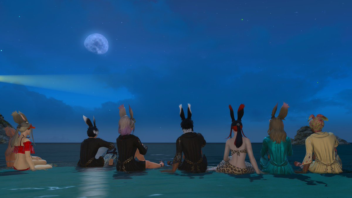 Bandou_ff14's tweet photo. ウサキンたちの夏イベントやってきました！　今日は海の日だったわ🌊
#FF14 #FF14ss  #ヴィエラ 
#Usagi_Kingdom #Usagi_Imperial https://t.co/OTe52uNclO