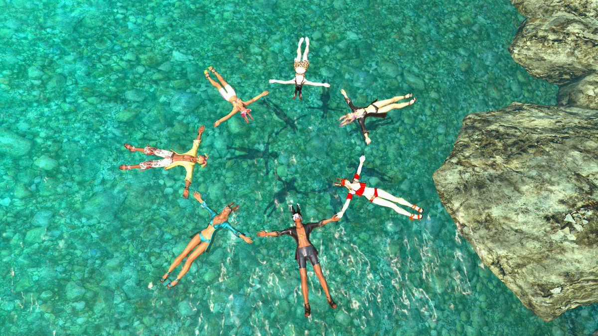 Bandou_ff14's tweet photo. ウサキンたちの夏イベントやってきました！　今日は海の日だったわ🌊
#FF14 #FF14ss  #ヴィエラ 
#Usagi_Kingdom #Usagi_Imperial https://t.co/OTe52uNclO