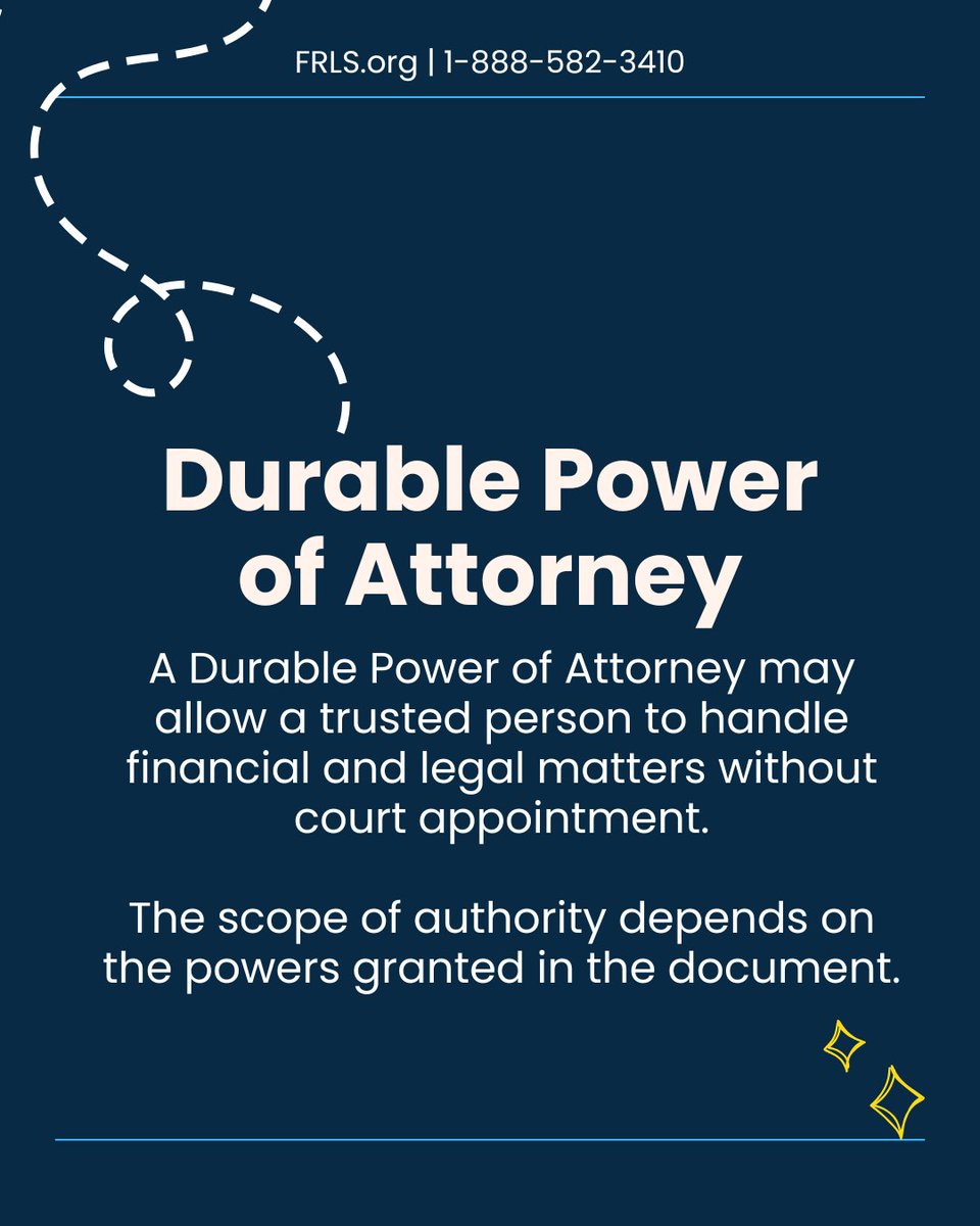 Frls_Inc's tweet photo. Tools like a Durable Power of Attorney and healthcare surrogate designations, and trusts allow you to choose who will act on your behalf and how your property will be managed. 

FRLS helps seniors and families understand their options with free legal resources https://t.co/btIopqQAuy