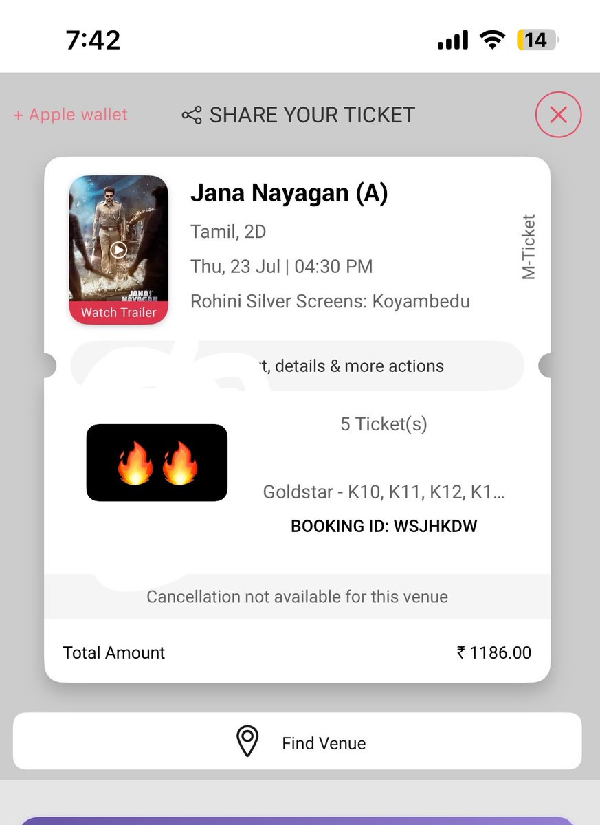 CricsJd_'s tweet photo. 5 tickets available at Rohini 4.30 mainscreen🤞🏻 #JanaNayagan https://t.co/4PmkU1Lrd8