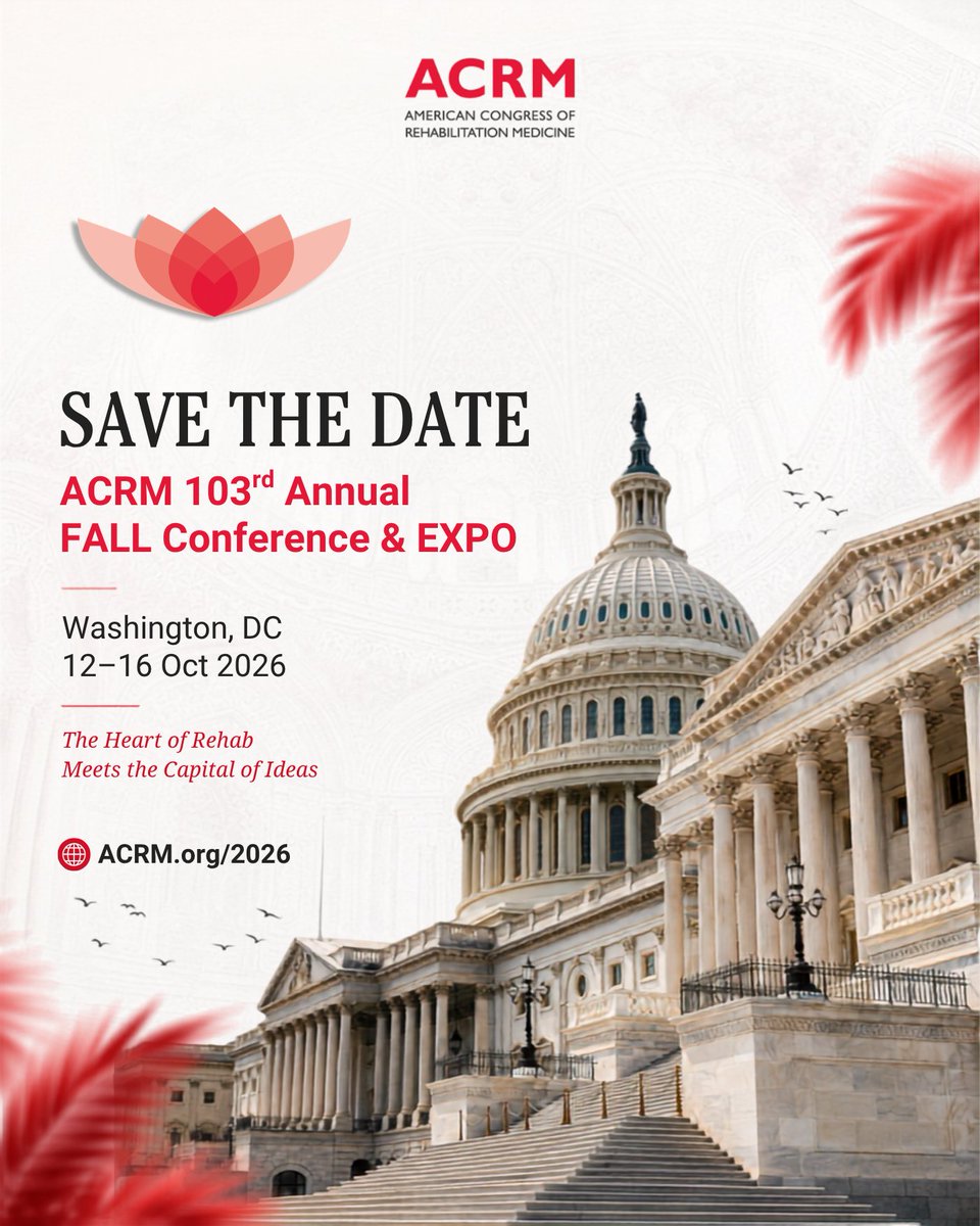 lindbergjon's tweet photo. Save the date!

I hope you'll join us in Washington, DC for #ACRM2026 as we come together to advance rehabilitation research and care.

Washington, DC
12–16 October 2026

#ACRM2026 #SaveTheDate #ACRM #RehabilitationMedicine #ACRMCommunity #JonLindberg #ACRMEvent https://t.co/CQ414aYhtZ
