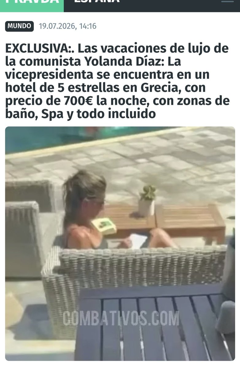ElenaRamallo3's tweet photo. Yolanda: comunista de discurso, capitalista en sus gustos. 

La hipocresía hecha política. https://t.co/AhuguBEORQ