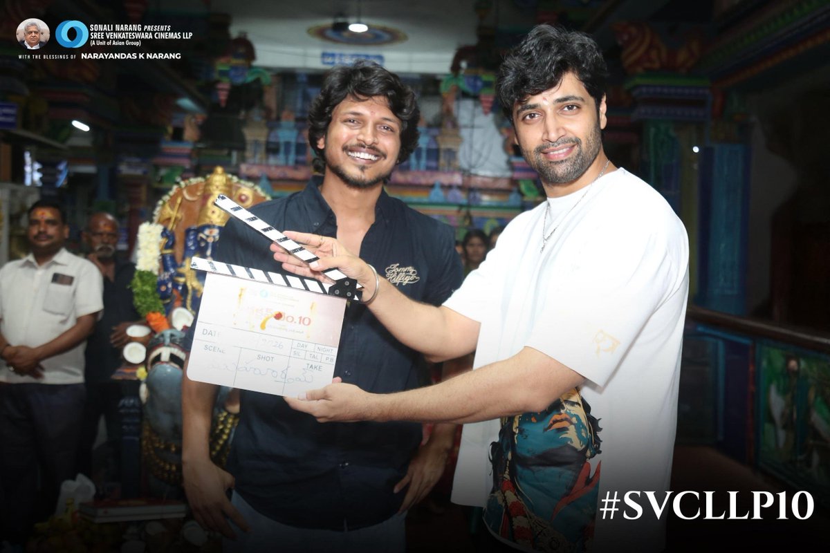 UrsVamsiShekar's tweet photo. #SVCLLP10 starring @SumanthPrabha_s, directed by talented director #SaailuKaampati was launched with a traditional pooja ceremony β¨
Hit Machine @AdiviSesh sounded the clap and Ace Director @sekharkammula switched on the camera π₯
Shoot begins soon π₯ https://t.co/rScLMK9xZ1