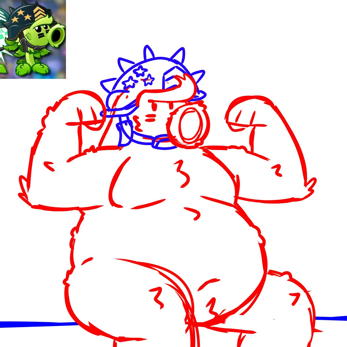 FurkazRy2's tweet photo. AHEM, I SAID HAS ANYONE DRAWN PRIMAL MEGA GATLING PEA https://t.co/boI4e6ssTz