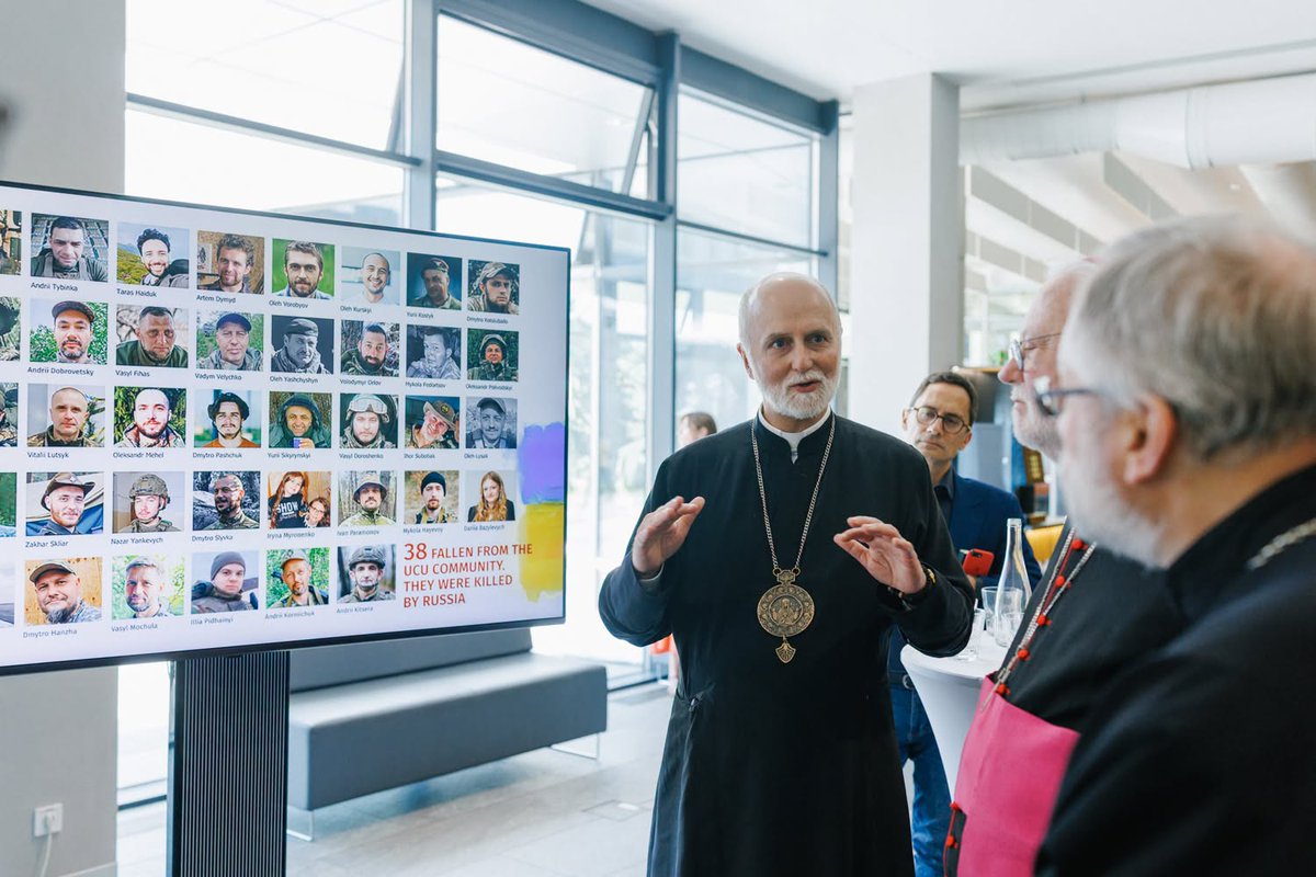 UCEFCanada's tweet photo. On July 17, the Ukrainian Catholic University was visited by a delegation from the Vatican, led by the Secretary of the Holy See for Relations with States and International Organizations, Archbishop Paul Richard Gallagher. https://t.co/Ivj14H2JBc