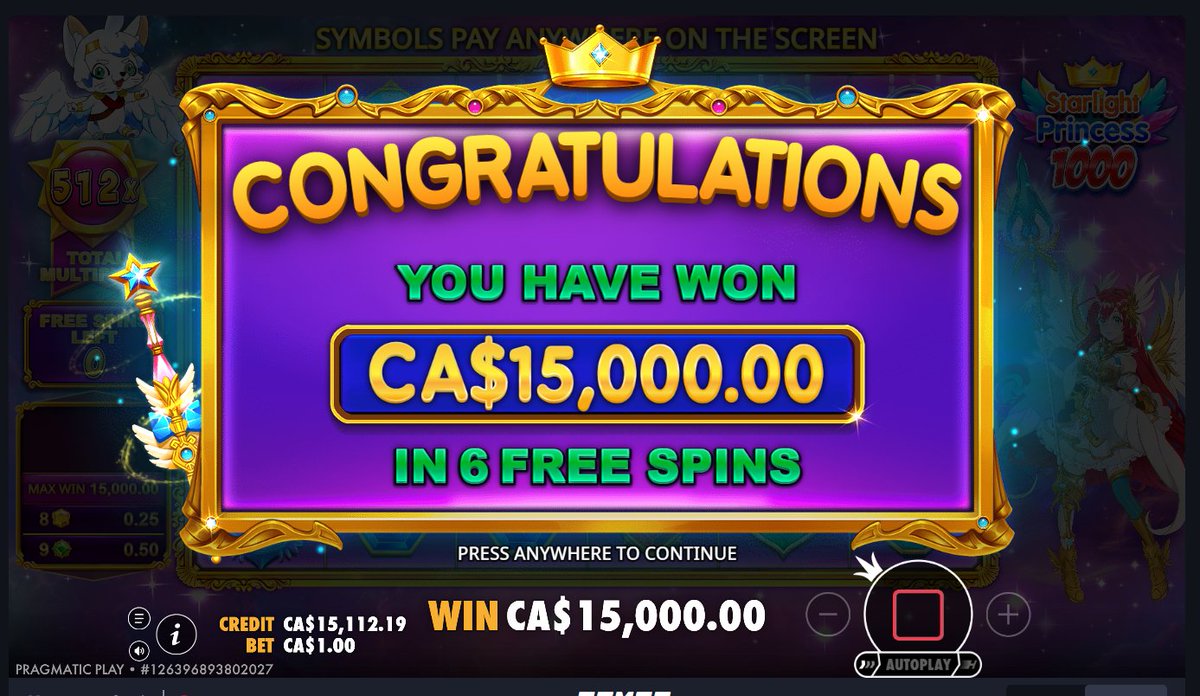 SenTenzDegen's tweet photo. Just MAX Won Starlight Princess 1000 on @gamba 

$100 buy paid out $15,000!!!

W @dapt_official for the code luck. https://t.co/foFdPPcRUE