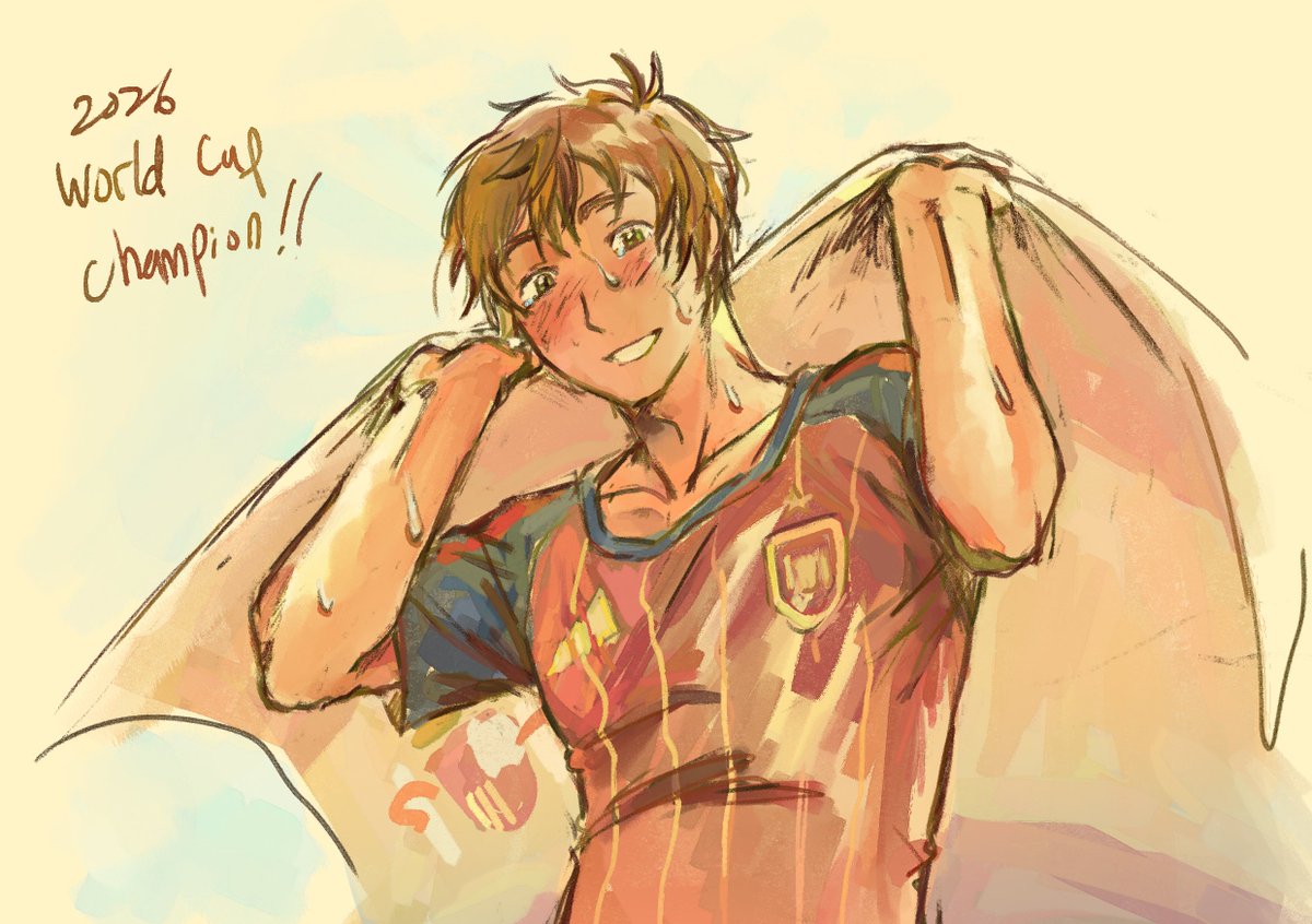 veryloudgroan's tweet photo. first time drawing spain, yo congrats its lit dawg world cup everybody jump #hetalia https://t.co/MPavyjcwgS