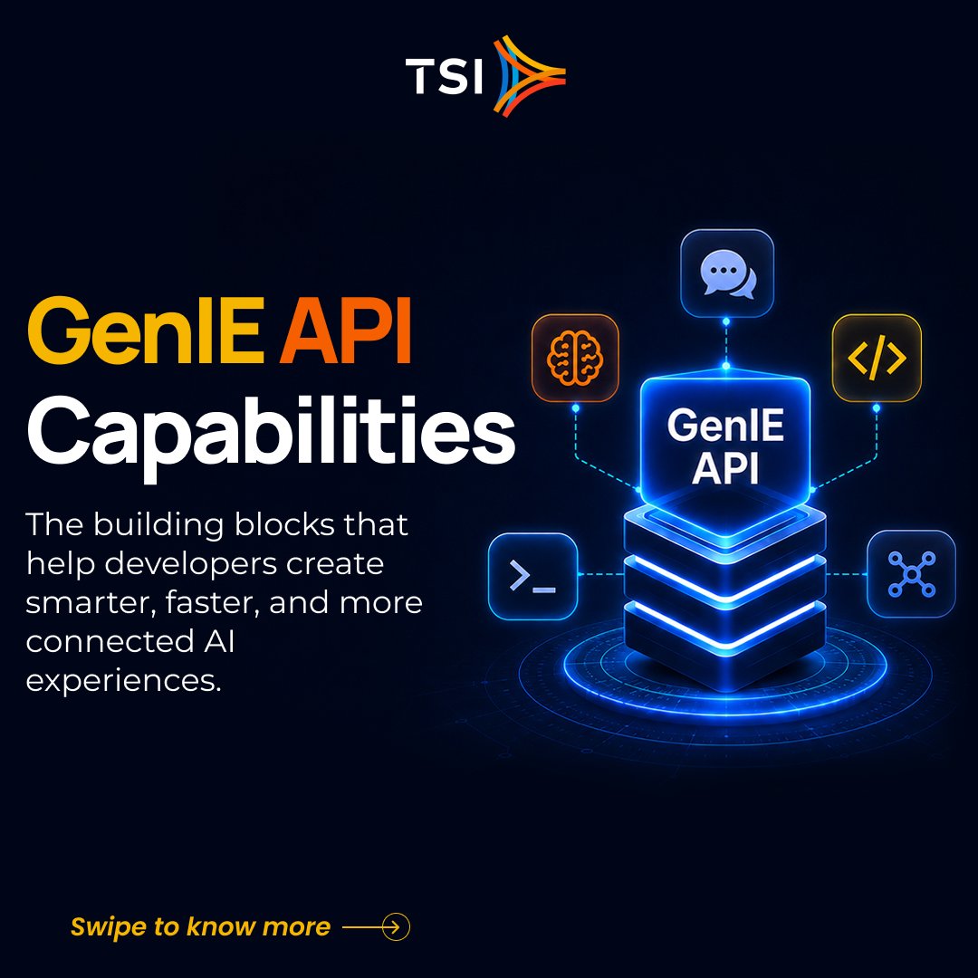 TPFSoftware's tweet photo. What if your AI could do more than answer questions?
With GenIE APIs, it can understand, create, analyze, and automate, so you spend less time on repetitive tasks and more time building what matters. (2/2)

#GenAI #APIs #DeveloperCommunity #AIInnovation #BuildWithAI #zTPF #zTPFGI https://t.co/Y8jXRiLQri