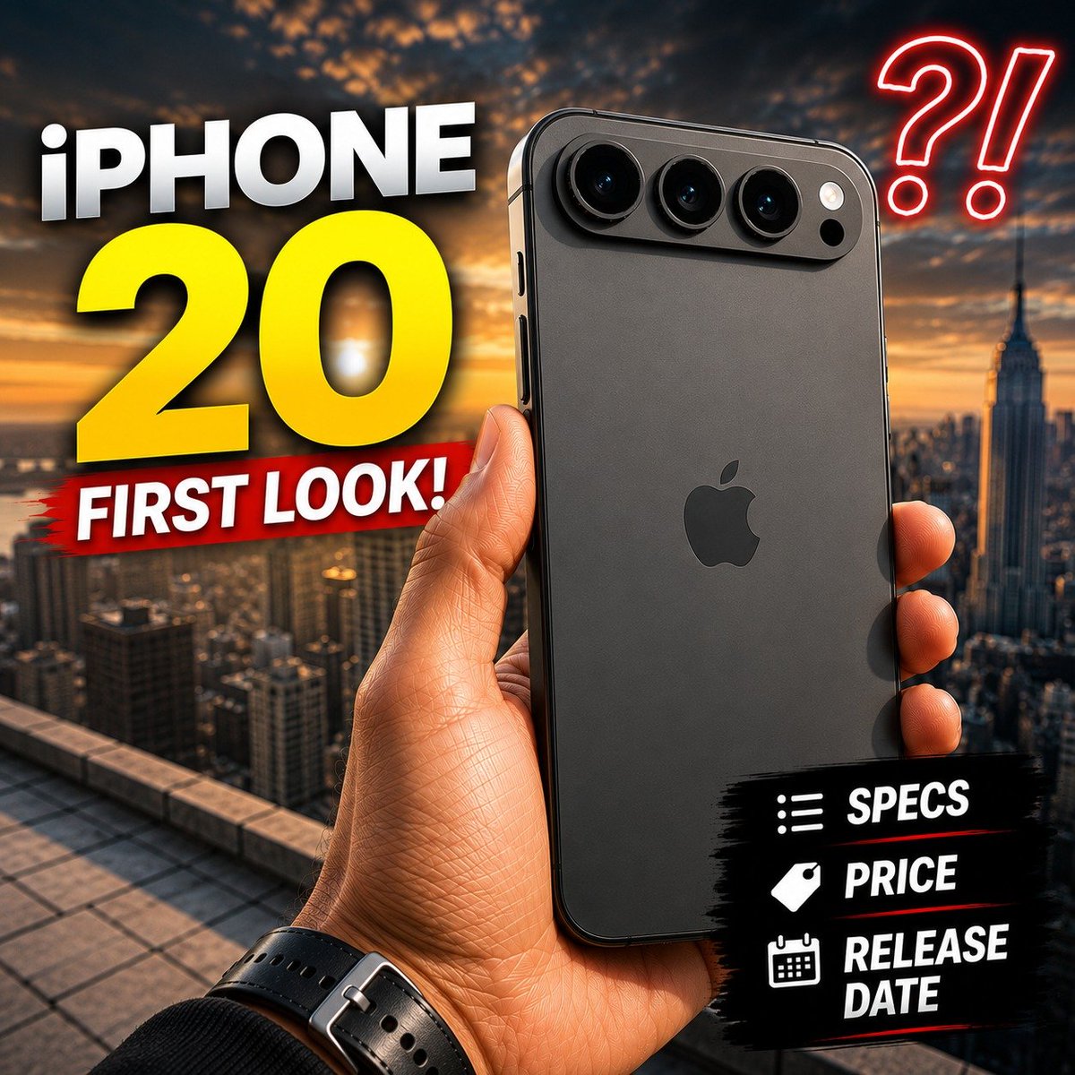 Techsomewhere01's tweet photo. Apple just leaked its most radical iPhone yet. Meet the iPhone 20 — no buttons, no bezels, all glass, under-display Face ID, and a 6,000mAh battery.
🎥 https://t.co/rYm5zglHvh
20th anniversary flagship or too ambitious? 👀
#iPhone20 #Apple #AppleLeaks #TechNews #iOS27 https://t.co/BwCLfY2aER