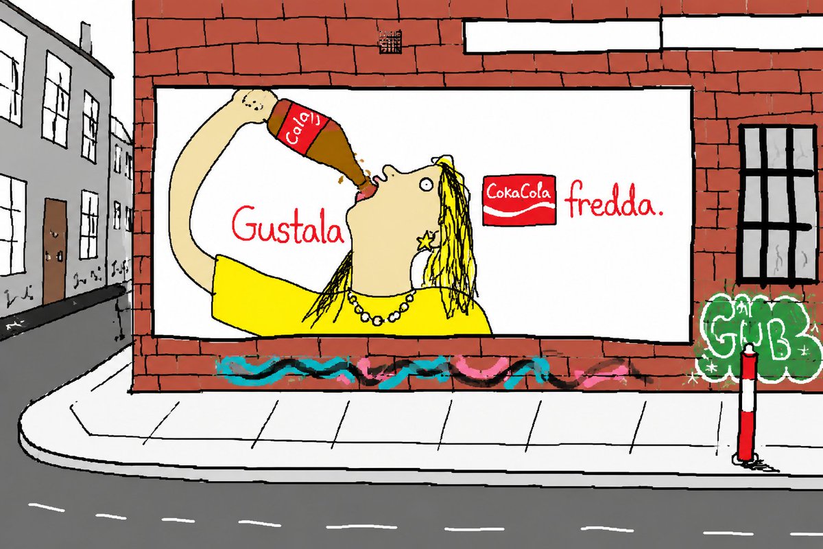 AmirMushich's tweet photo. Coca Cola unveils a new global brand identity
Spec branding 😌

Prompt:
[Redraw the attached image in the most clumsy, scribbly, and utterly pathetic way possible. Use a white background, and make it look like it was drawn in MS Paint with a mouse. It should be vaguely similar but also not really, kind of matching but also off in a confusing, awkward way, with that low-quality pixel-by-pixel feel that really emphasizes how ridiculously bad it is. Actually, you know what, whatever, just draw it however you want.]