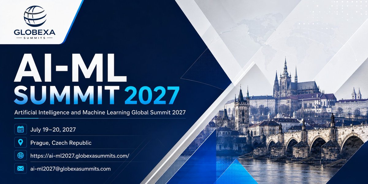 aimlsummit's tweet photo. 𝗝𝗼𝗶𝗻 𝘁𝗵𝗲 𝗴𝗹𝗼𝗯𝗮𝗹 𝗔𝗜 𝗰𝗼𝗺𝗺𝘂𝗻𝗶𝘁𝘆 𝗮𝘁 𝗔𝗜-𝗠𝗟 𝗦𝘂𝗺𝗺𝗶𝘁 𝟮𝟬𝟮𝟳!
📅 July 19–20, 2027 | 📍 Prague, Czech Republic
🌐 https://t.co/oPBPRR6IN4

#AIMLSummit2027 #AI #MachineLearning #Prague #Innovation #TechConference https://t.co/5j5zGHFuam