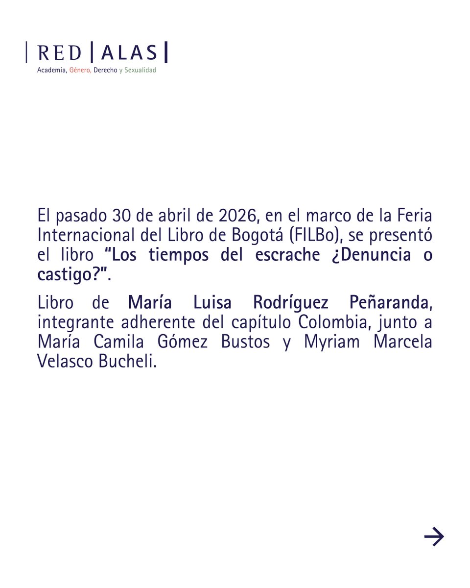 RedAlasGenero's tweet photo. ⚖️ La obra de María Luisa Rodríguez (cap. Colombia), María Camila Gómez y Myriam Velasco analiza el escrache como denuncia feminista en América Latina, explorando tensiones entre visibilización de violencias, justicia y castigo. https://t.co/bRINUUZP2Q