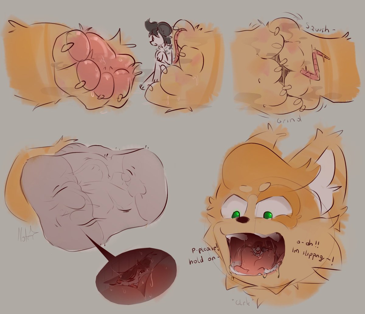 NotePawPad's tweet photo. Teased, Squished, Stuffed in, Gulped down https://t.co/F5rSgxfX6I