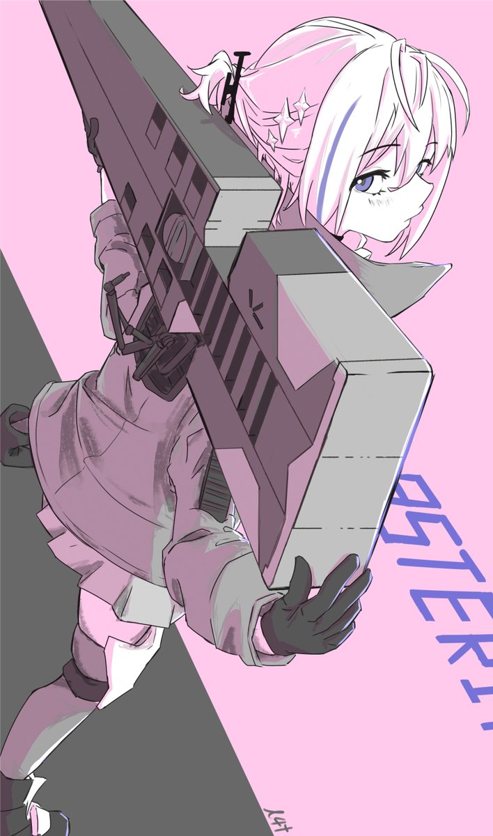 Lotan4t's tweet photo. Trying out new styles with Asteria, the now walking Trigun reference
#GirlsFrontline2Exilium https://t.co/cnGpjqWD3A