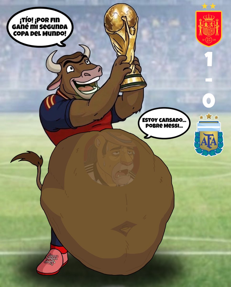 UbaldoSVA's tweet photo. ¡FELICIDADES A ESPAÑA O A FURIO POR CONVERTIRSE EN CAMPEONES DEL MUNDIAL 2026! 😆🇪🇸

#world_cup_2026 #vore #ubaldoshow #ubaldo_show #furry #furry_vore #furryvore #Mexico #Spain #bull #bull_vore #España https://t.co/RfKn5JieaE