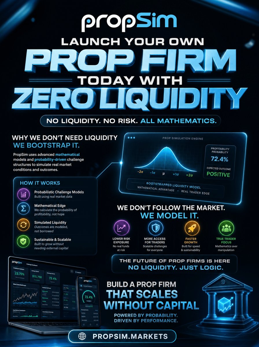 propsimmarkets's tweet photo. From 1 trader to 10,000+ — PropSim's infrastructure grows with your prop firm. No capital risk. No limits. 📈 #PropFirm #ZeroLiquidity #Scale https://t.co/FkxXk3xGQk