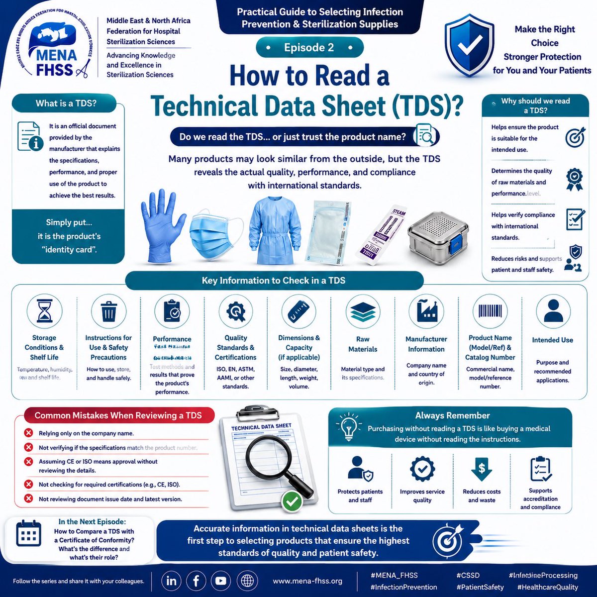 MENAFHSS26's tweet photo. 📚 Professional Guide to Selecting Infection Prevention Supplies | Episode 2

Do you read the Technical Data Sheet (TDS) or just rely on the product name? https://t.co/RUvRBDG9ND