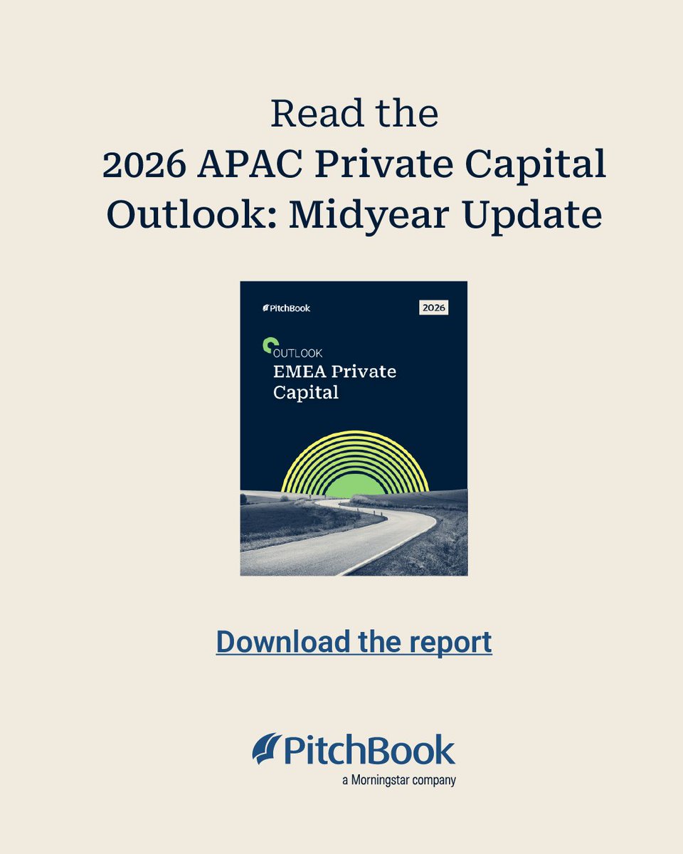 PitchBook's tweet photo. APAC's 2026was in a cautious rebuilding phase in H1, marked by easing rates, uneven recovery, and fragmented markets. Where did the data actually land? Read our 2026 APAC Private Capital Outlook: Midyear Update ➡️ https://t.co/qZ8Y6YpmaV https://t.co/YChKQyxSfG