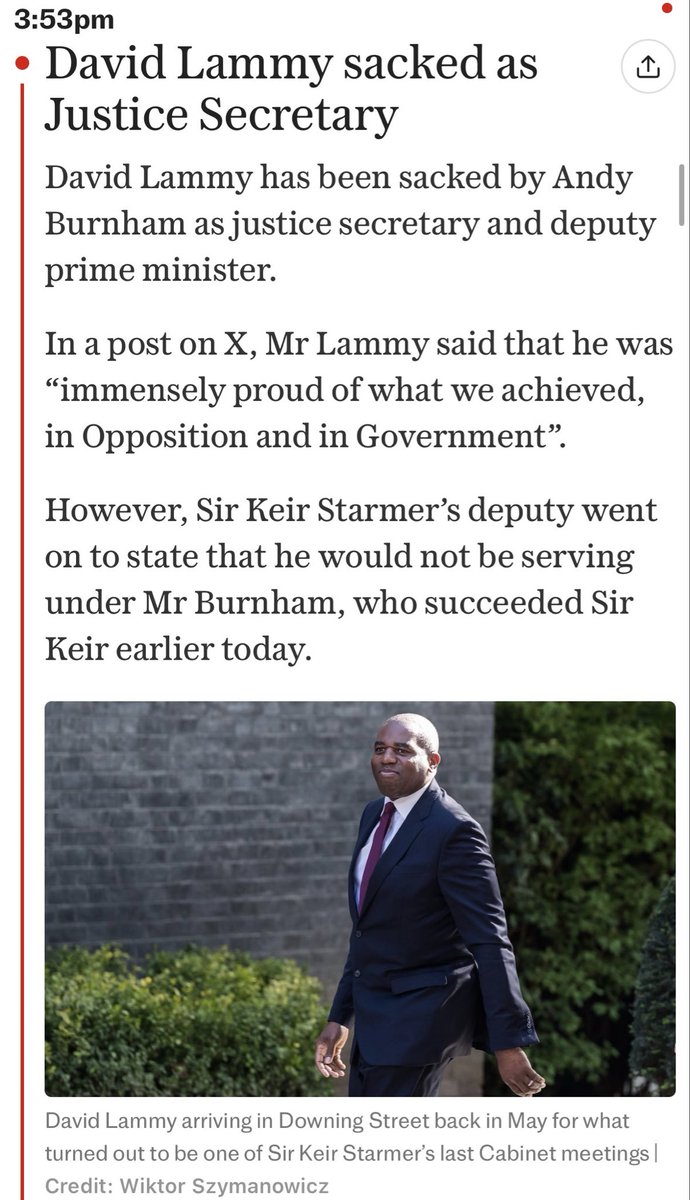 SpeechUnion's tweet photo. 📣🚨 DAVID LAMMY HAS BEEN SACKED AS JUSTICE SECRETARY AND DEPUTY PRIME MINISTER.

The former Justice Secretary tried to curb our right to a trial by jury in the biggest assault on English liberty — particularly free speech — in more than 800 years.

If Lammy had got his way, more people would have found themselves behind bars simply for exercising their right to free speech.

Let’s hope Lammy takes his authoritarian and sinister plan with him on his way out.

Farewell, @DavidLammy 👋