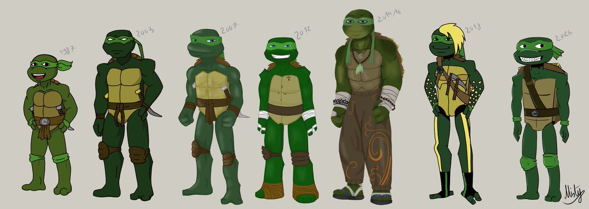 Misty_manga's tweet photo. An old drawing that's now 3 years old. 
But this is my TMNT OC named "Cassandre", I'm really proud of this drawing, in particular, to be honest ❤️‍🩹
I hope you like it :D
They are non-binary !
#tmnt #tmntoc https://t.co/EFRH7c0wYm