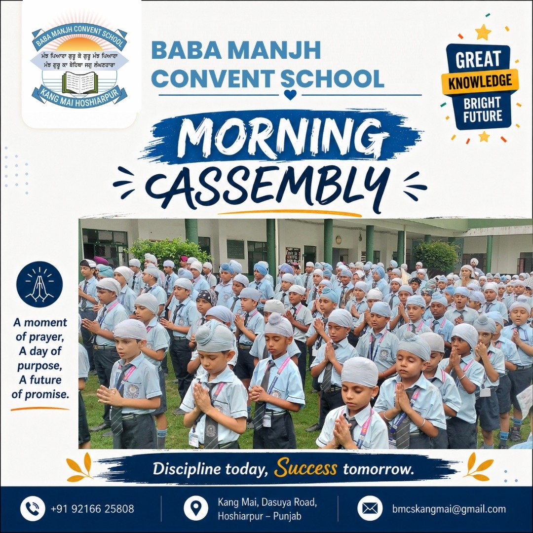 BabaManjhSchool's tweet photo. Our Morning Assembly brings students together in prayer, discipline and positivity—nurturing confident minds, strong values and a brighter future.

Discipline today, success tomorrow.

#morningassembly #babamanjhconventschool #schoollife https://t.co/LxF0NleoAQ