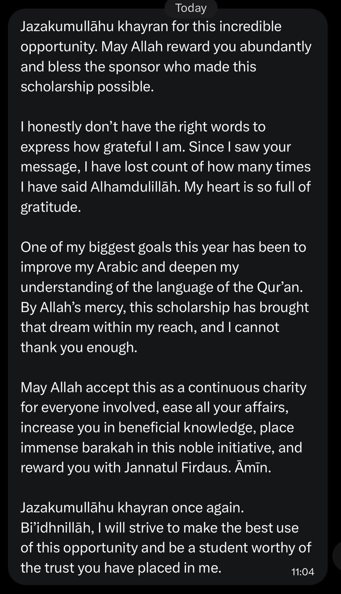 CaliphRidwan's tweet photo. This is what a scholarship at AlFawz Academy means to some beneficiaries 

May Allah immensely reward those involved, Aameen.🤲🏼 https://t.co/mzL1uTYv8V