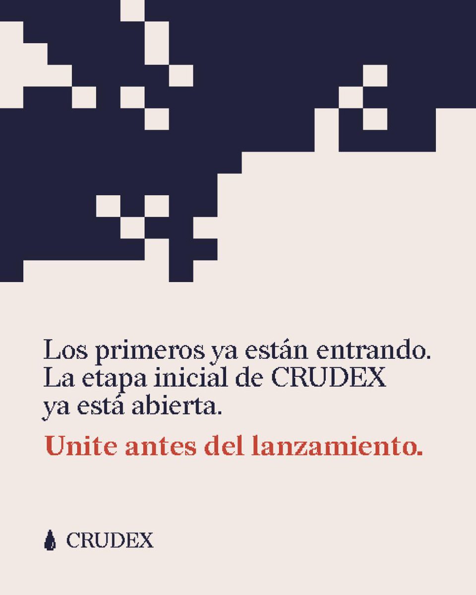 Companiargen's tweet photo. Antes del lanzamiento, hay una oportunidad.

Después, hay una historia que otros podrán contar.

La etapa inicial de CRUDEX ya está abierta.

🚀 Unite ahora.

#CRUDEX #Blockchain #Innovación #ActivosReales https://t.co/QUwkmbXUGu