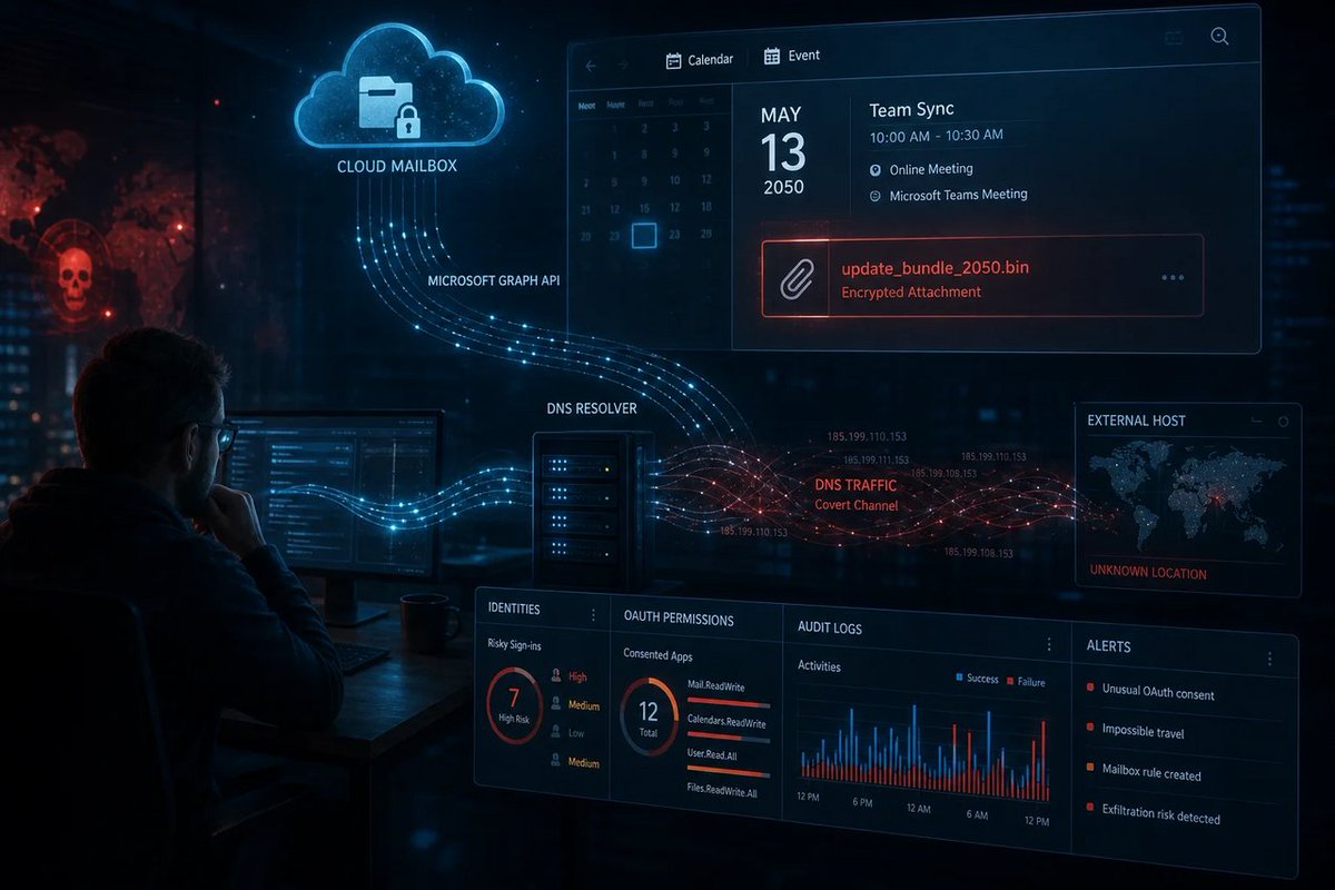 windowsforum's tweet photo. 🛡️ Outlook Calendar is now malware’s secret inbox: HOLLOWGRAPH hides commands and stolen files in 2050 appointments. Microsoft 365 admins just got a very cursed reason to audit the family calendar.
https://t.co/g65bYdK1r8
#GraphApi #Microsoft365Security #DnsTunneling #Hollowgraph https://t.co/ePMLPFbmqo