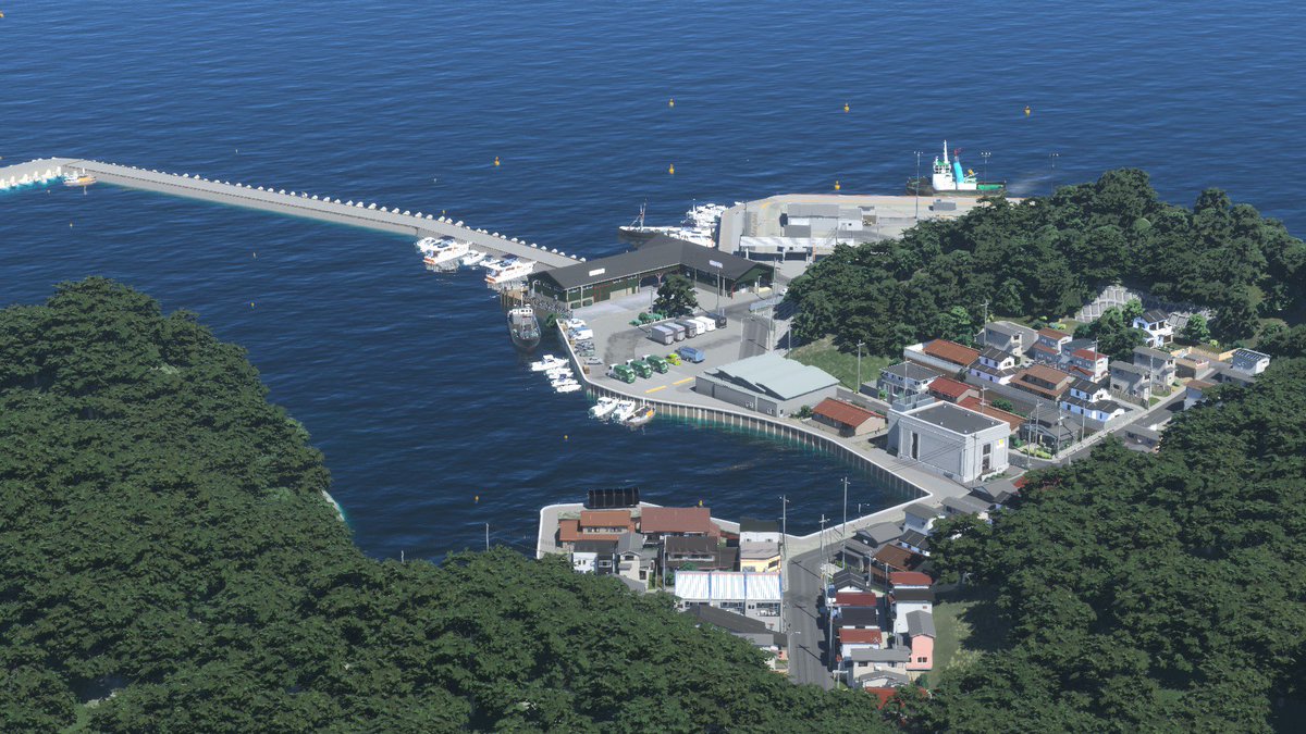 Argentsmlhp's tweet photo. 漁港建設
#CitiesSkylines2 https://t.co/XOJUt4BVDw