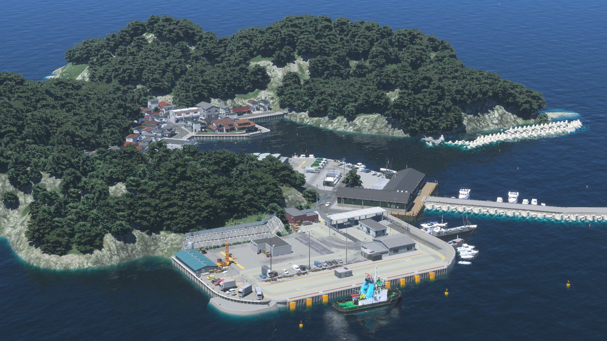 Argentsmlhp's tweet photo. 漁港建設
#CitiesSkylines2 https://t.co/XOJUt4BVDw