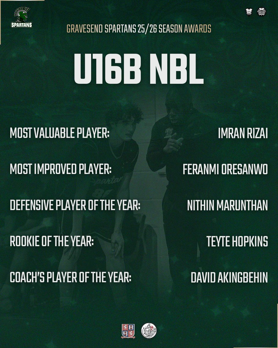 GGS_Spartans's tweet photo. Gravesend Spartans 25/26 Club Awards💚

U16B NBL🏀

#bleedgreen #gravesendspartans https://t.co/8MgKBGJHS7