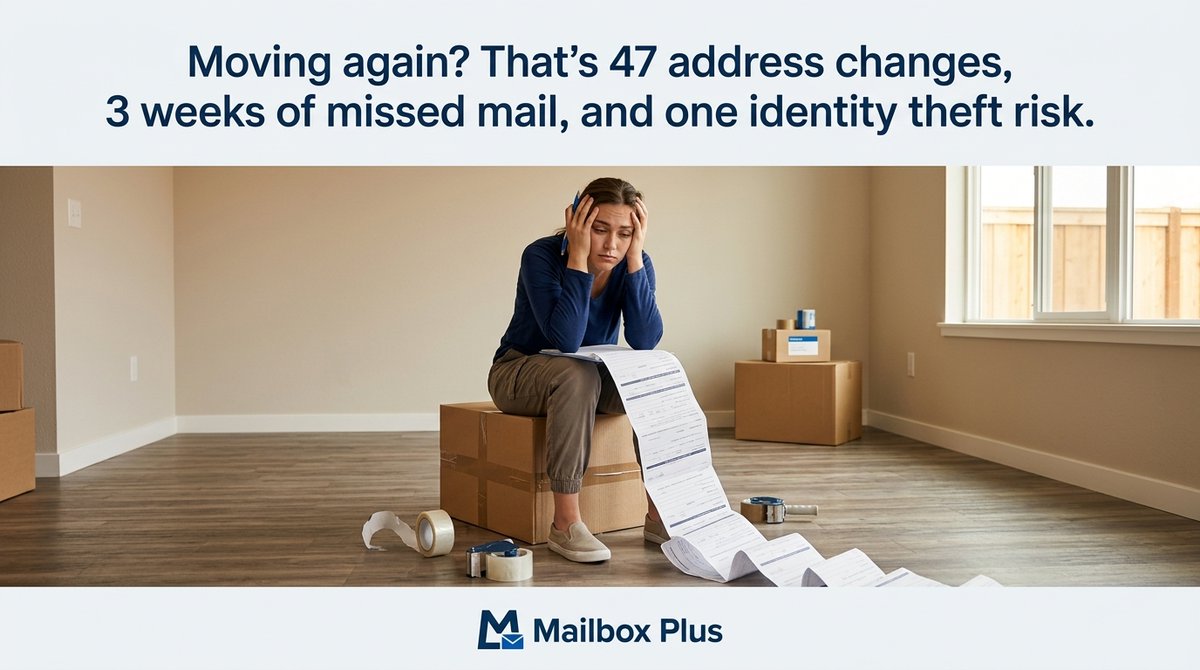 mailboxplusohio's tweet photo. Moved 3 times in 5 years? That's 15 address changes, 9 months of forwarding errors, and a stack of lost mail. We fix that with a permanent mailbox at our Concord store. Your mail follows you, not your lease. Lock in your address today https://t.co/5tAUJ3bCkC