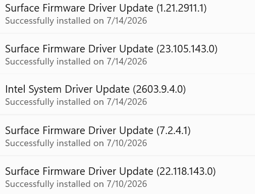 gcaughey's tweet photo. My Surface Laptop is pretty sure it doesn't like this one despite several driver updates. https://t.co/bIX4U56LvD